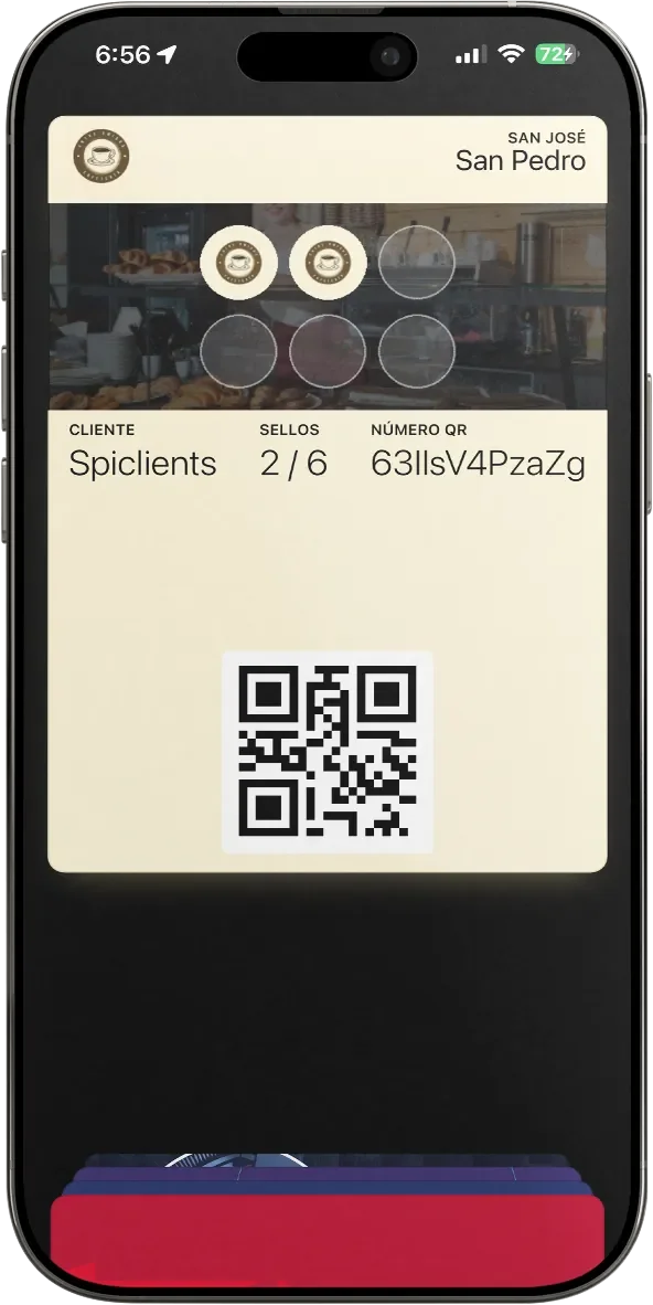 SpiClients digital punch card with QR code in Apple Wallet